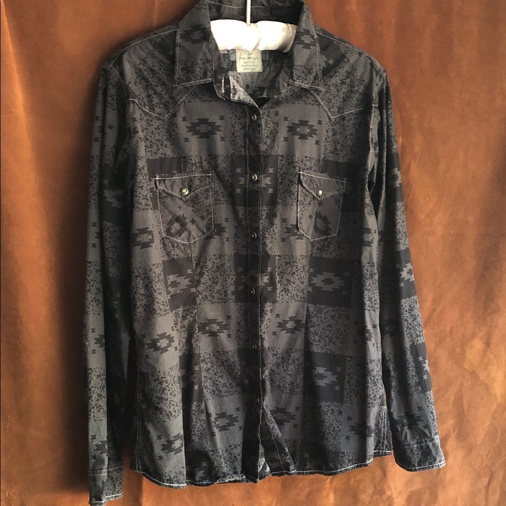 Men's Black Patterned Lightweight Shirt Jacket - Western-Inspired Style